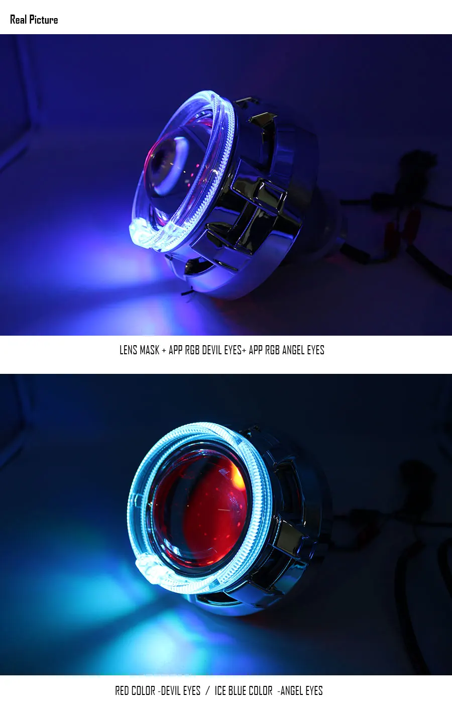 TAOCHIS 12 В приложение RGB ангельские глазки DRL Автомобильный светодиодный светильник на голову модифицированный светильник оптический Halo кольца 80 мм 95 мм белый синий зеленый