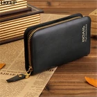 Кожаные сумки для ключей для мужчин и женщин, многофункциональный кошелек на молнии с монетницей, модные однотонные Чехлы для ключей от дома