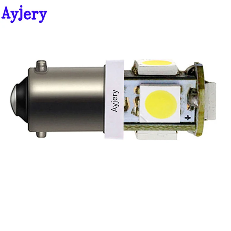 Автомобильные светодиодные лампы AYJERY 6 в 3 супер яркие 10 шт. BA9S 5050 5 SMD внутренние