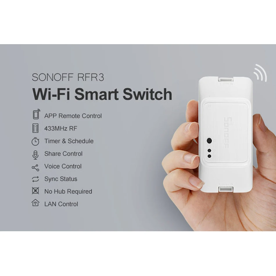 SONOFF RF R3 вкл/выкл wifi беспроводной умный RF пульт дистанционного управления таймер переменного тока 100-240 В 10 А 2200 Вт умный переключатель работает с Amazon-Alexa