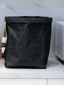 black Горячая сумка для хранения из крафт-бумаги милый кошелек пакет детские игрушки прочные узоры одежда для стирки мешок для мелочей Органайзер Домашний Декор подарок - Цвет: black