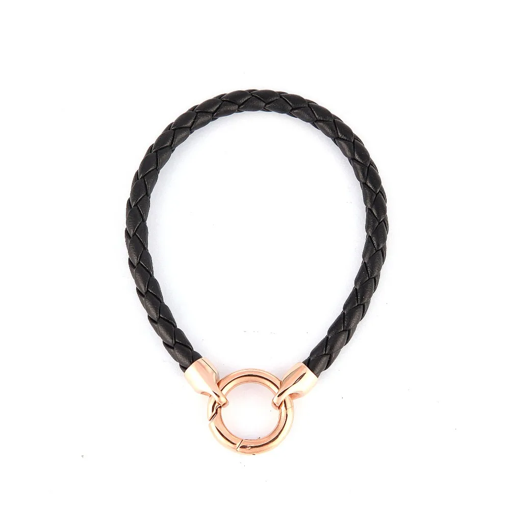 5 шт./лот высококачественное ожерелье с браслетом из черной кожи застежкой