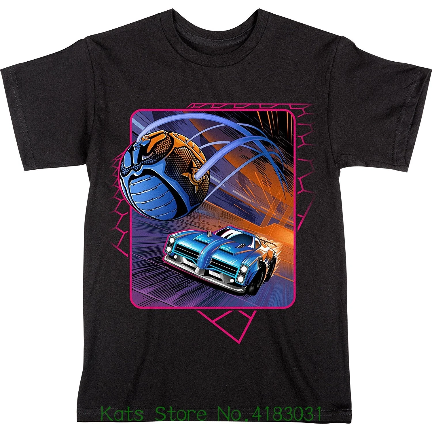 Неоновая хлопковая Футболка для мальчиков Rocket League новинка крутые топы Мужская