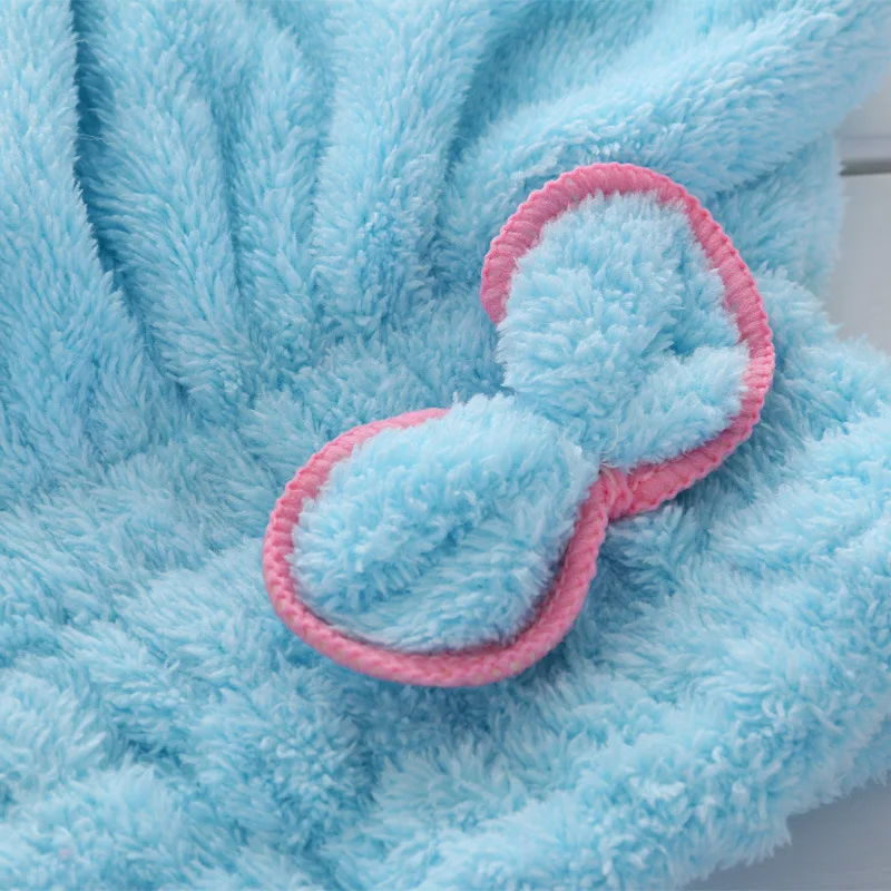 New Hair Towel Ян коралловые бархат сухие волосы крышка увеличить толстый лук кашемир