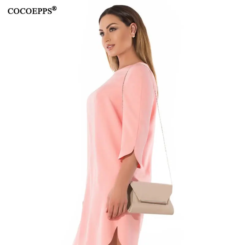 Женское платье большого размера с рукавом до локтя розовое ярких цветов