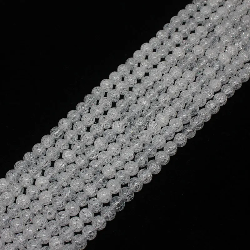 

Mini. order is $7! 4mm Crackle Rock Crystal Quartz Round DIY Loose Beads 15''