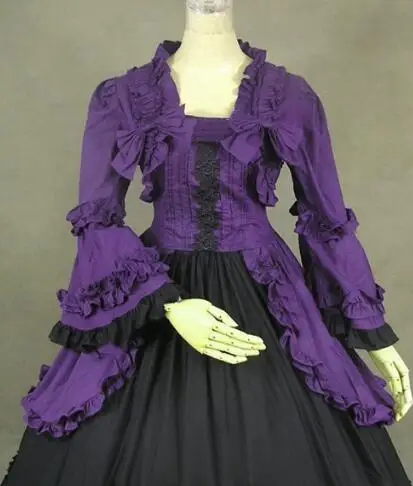 2016 хлопковое платье с длинным рукавом в стиле ретро | Тематическая одежда и