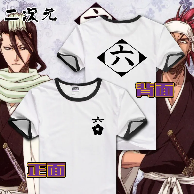 06 Японское аниме Cos bleach футболка Hitsugaya Toushirou Кучики Бьякуя Косплей короткий рукав хлопок Повседневная футболка Топ - Цвет: 06