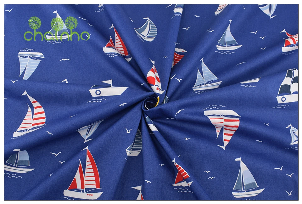 Chainho, Ocean Series,Printed Twill Cotton Fabric,Patchwork Cloth For DIY Sewing Quilting Baby&Children's Material,100x160cm