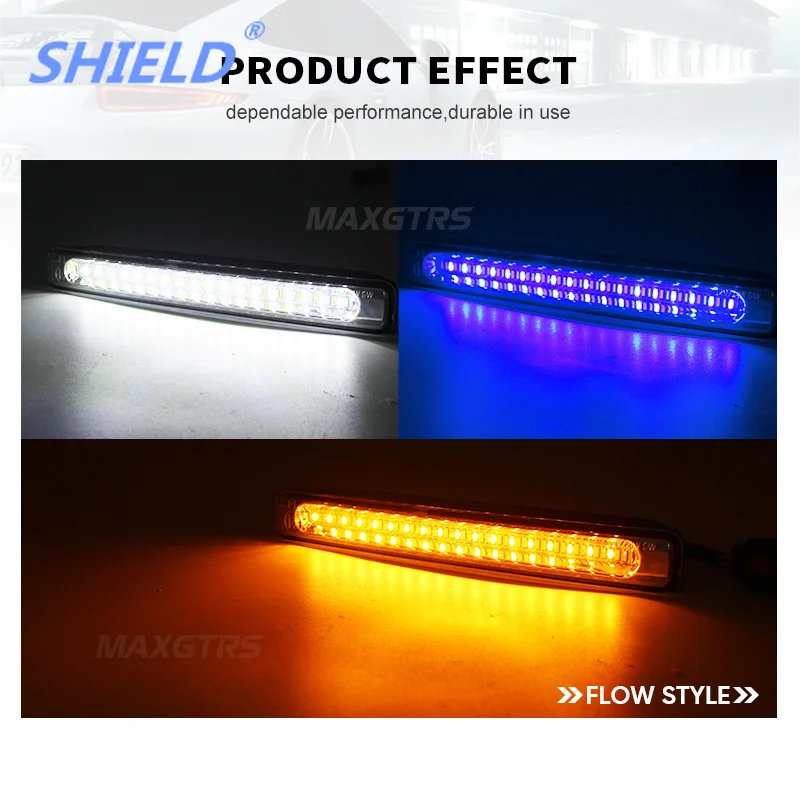 

2x Universal Car LED 48 SMD 4014 Daytime Running Light Waterproof DRL Auto Driving External Light White Blue Amber Turn Signal