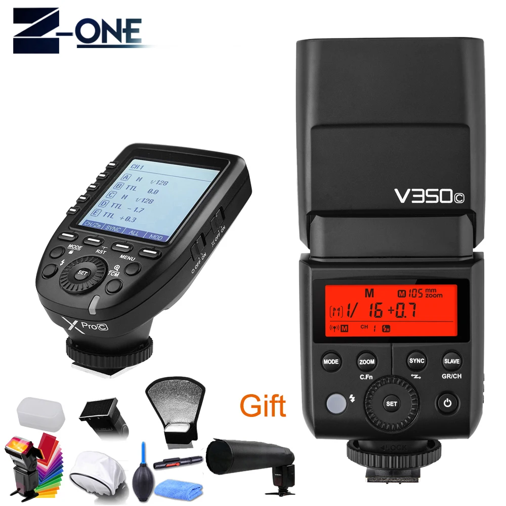 Godox V350C TTL HSS 1/8000s GN36 0 1 ~ 7 s рециркулирует камера Speedlite Flash встроенный литиевый