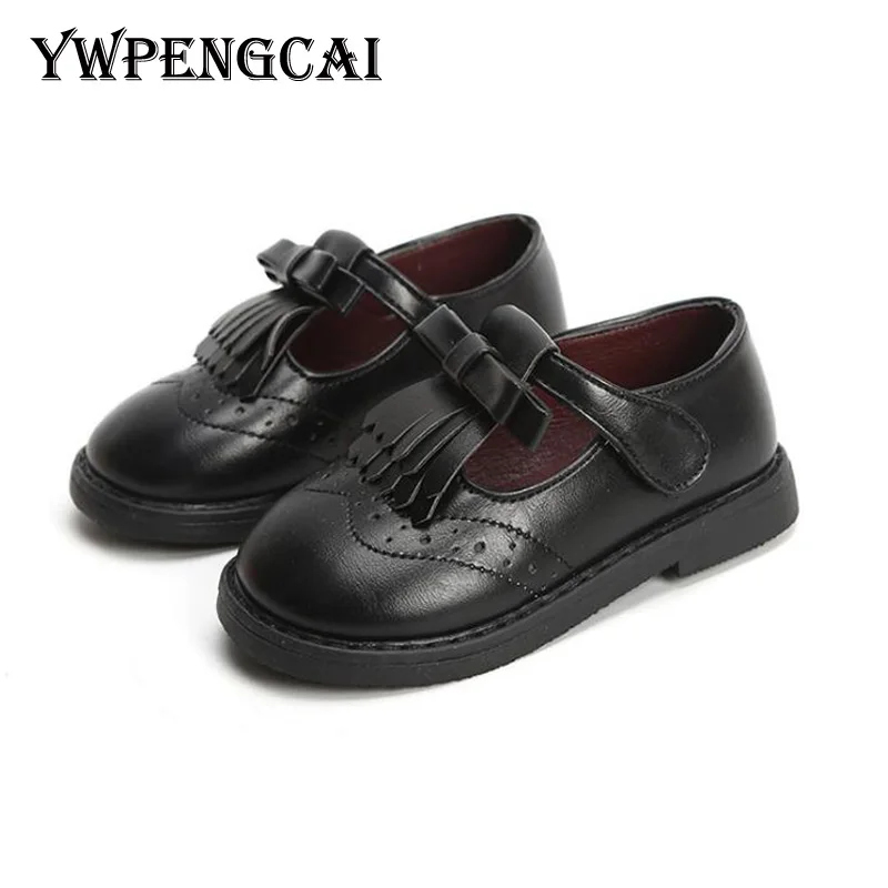 New 2020 Spring Autumn Kids Leather Shoes Tassel Bowtie Baby Toddler Girl Brogue Girls Oxford Size 21-30 | Детская одежда и обувь