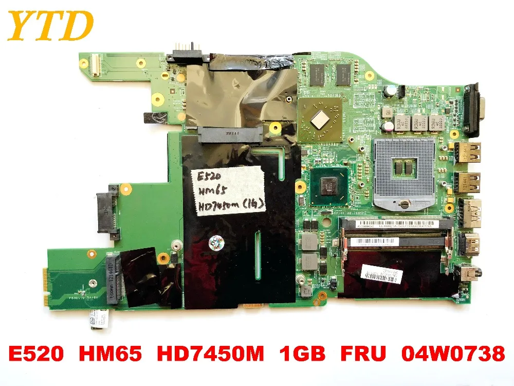 Оригинальная материнская плата для ноутбука lenovo E520 HM65 HD7450M 1 ГБ FRU 04W0738