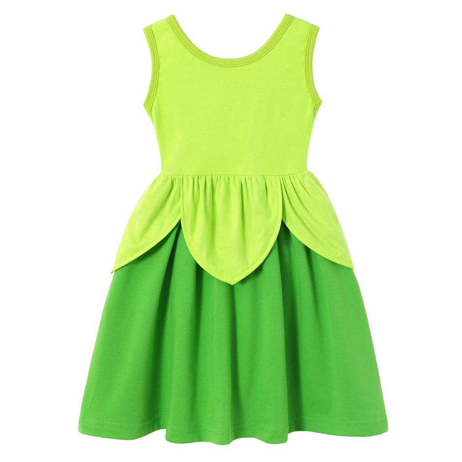 Girls Fairy Dress Kids Princess Party Up Costumes Tales Green Leaf Clothes Children Summer Cosplay Frock | Детская одежда и обувь