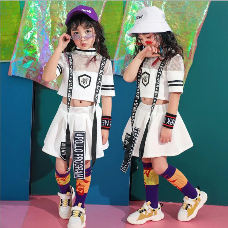 Детские джазовые костюмы для танцев одежда бальных в стиле хип хоп девочек