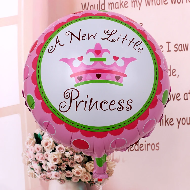 Шары A New Little Princess Baby Shower Prince из фольги с короной украшение для дня рождения Globos