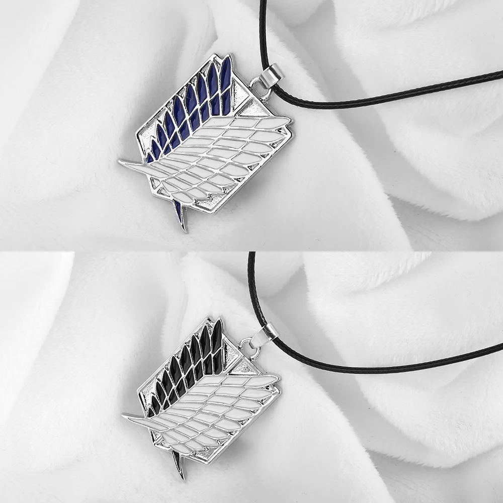 Anime Peripheral Pendant Necklace Attack on Titan Scout Regiment Logo Survey Corps Erwin Smith Accessories Jewelry | Украшения и