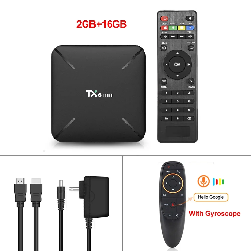 TX6mini voice contro TX6 Мини Смарт ТВ приставка Android 9,0 2 Гб 16 Гб Allwinner H6 четырехъядерный ALICE UX HDR 4K 2,4G Wifi Google плеер TX6mini телеприставка - Цвет: TX6mini voice contro