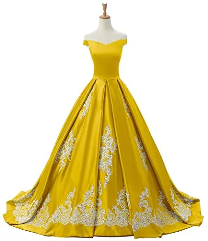 ANGELSBRIDEP Новые Vestidos De 15 Anos Vestidos De Quinceanera платье Очаровательная аппликации дебютантка длинное вечернее платье - Цвет: Золотой