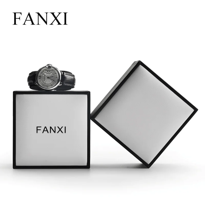 FANXI новая стильная коробка для наручных часов из искусственной кожи с шелковым