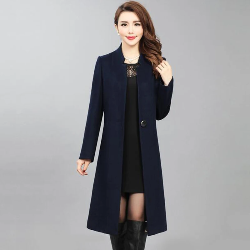 Осенне-зимнее шерстяное пальто для женщин среднего возраста красивое новое