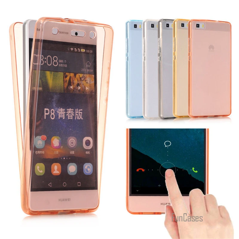 Прозрачный чехол для huawei P8 P9 Lite 360 полноразмерный защитный прозрачный Huawei