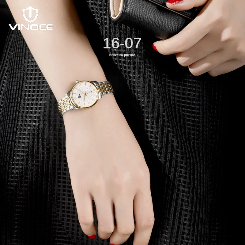 Женские кварцевые часы VINOCE деловые из нержавеющей стали 2019|masculino|masculinos relogiosmasculino