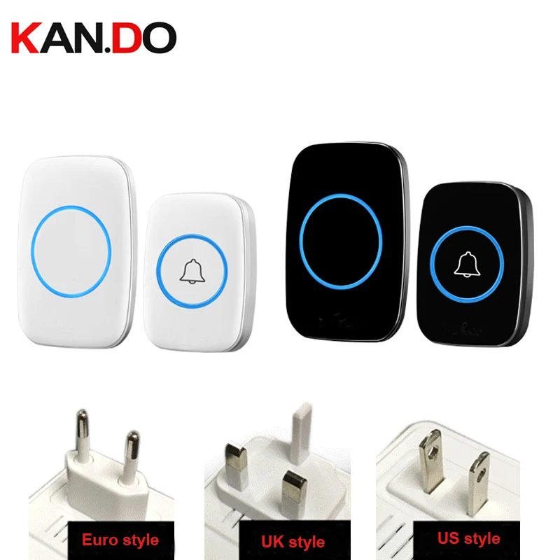 

US/Euro/ UK Digital Bell Wireless Doorbell Waterproof Long 380 Meter Cordless Door Chime 48 Melodies Ring