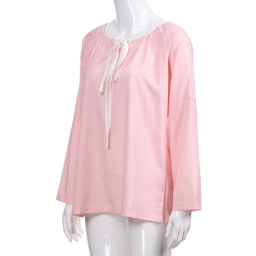 Женщины Плюс Размер Бохо Печать V-рубашка с вырезом кнопка длинным рукавом Топы