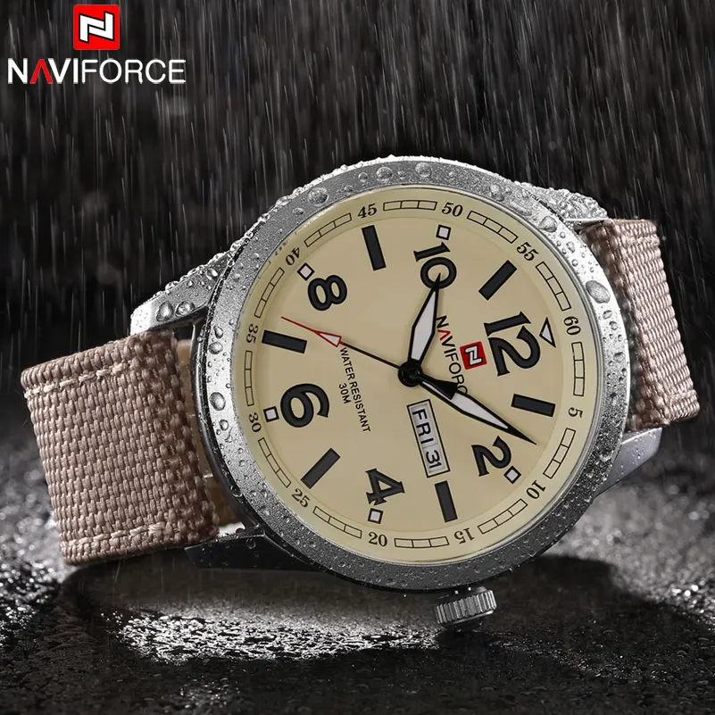 Мужские кварцевые часы NAVIFORCE брендовые модные спортивные с календарем