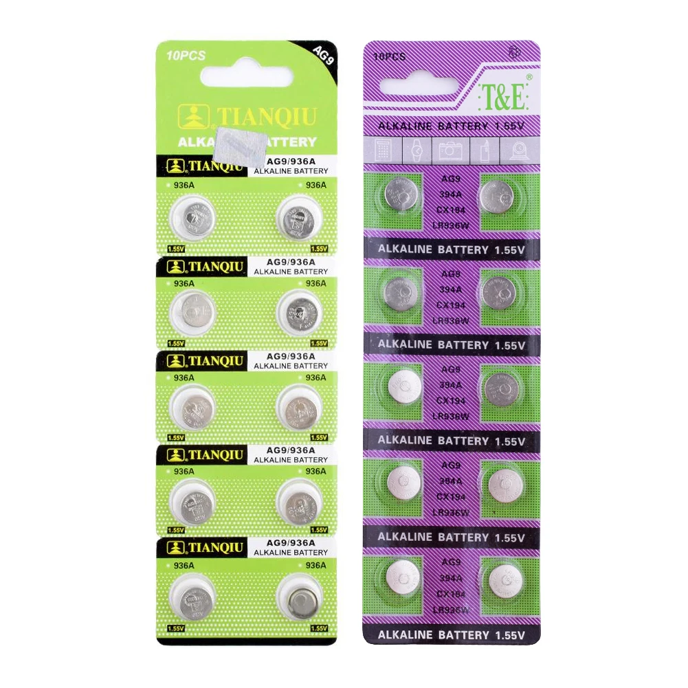 

YCDC 10pcs Alkaline Batteries 1.55v Ag7 Lr927 395 399 523 610 613 Sr927sw LR927W S28 SP395 SR57 SR57L Button Coin Cell Bateria