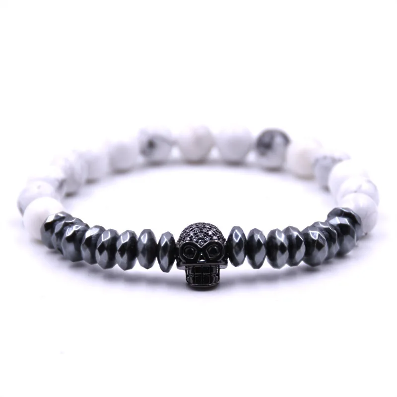 HYHONEY 2019 Новинка Pave Zirconia CZ череп мужской браслет ювелирные изделия скелет браслеты