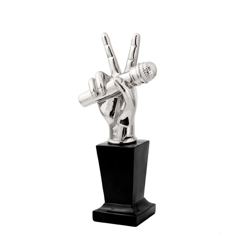 Variety Show The Voice Of USA Music Fans Trophy Microphone Crystal Trophies Champions Award Cup Trophy Souvenir R1682