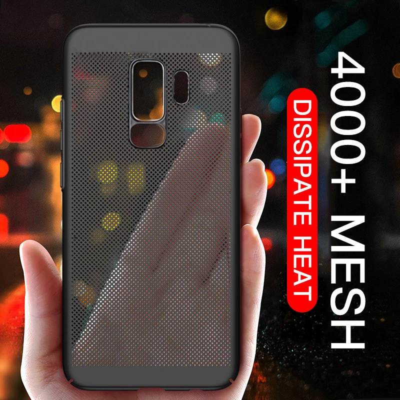 Дышащие светящиеся Чехлы для SamSung Galaxy S8 S9 S10 Plus S10E S6 S7 Edge A30 A50 A20 A10 M10 M20 сетчатые