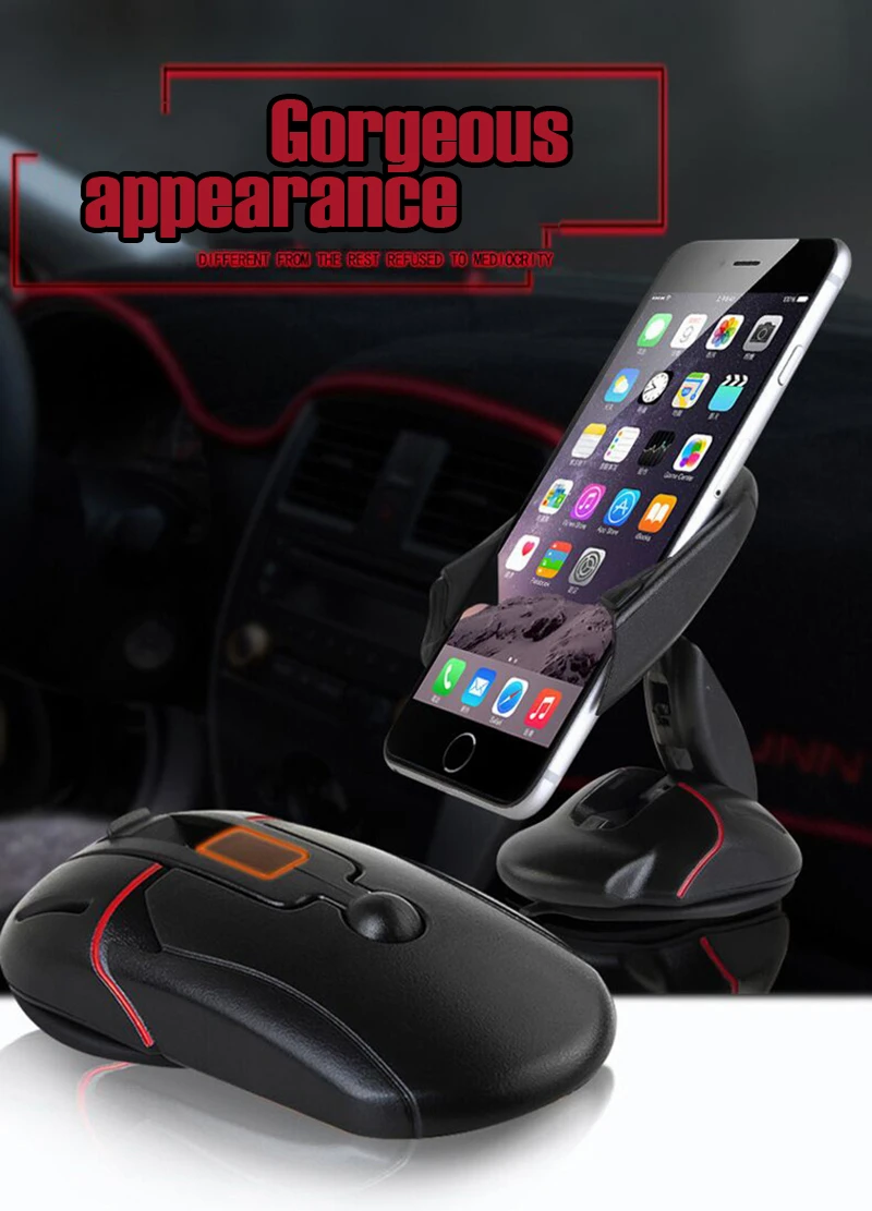 Sovawin AdjustableMouse Стиль 360 градусов Универсальный Автомобильный передвижной держатель подставки лобовое стекло зажимом для сотового телефона gps