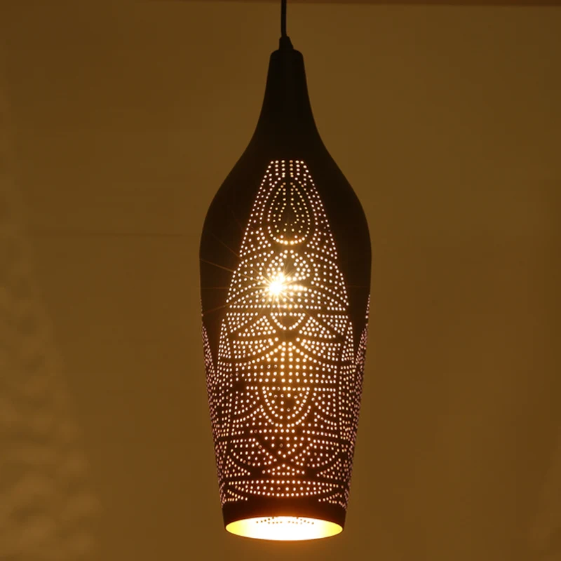 

2019 Creative black metal pendant lights led bulb classical kitchen hanging lamp for bedroom office cafe dining room hotel