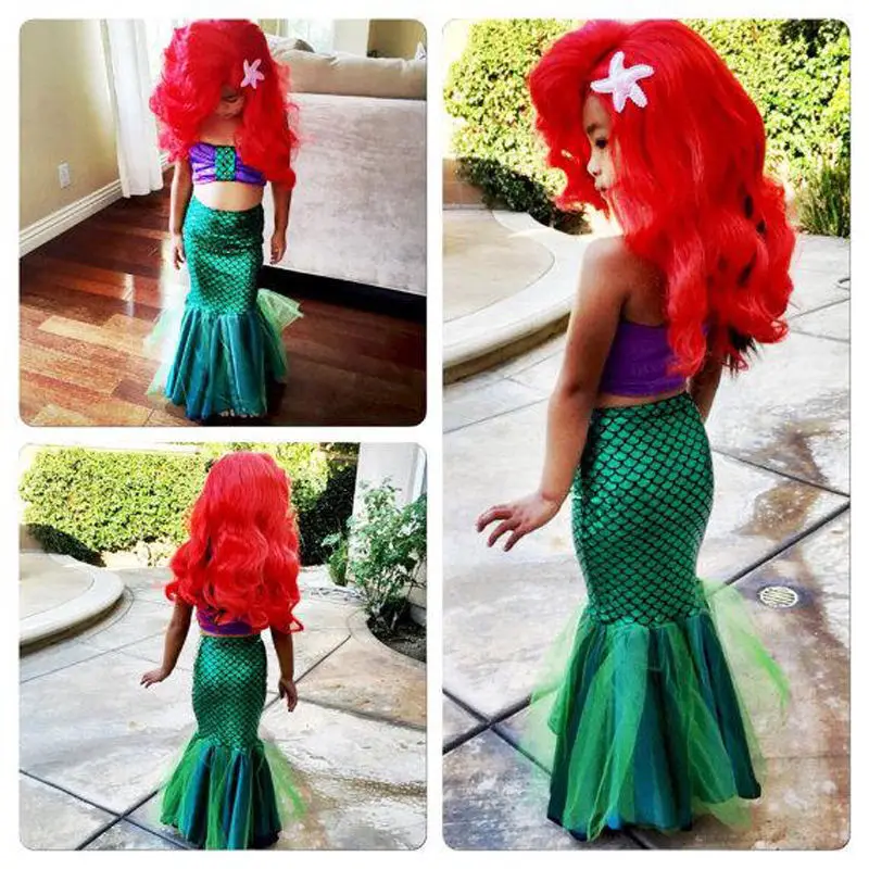 Toddle girls Mermaid Tail dress Cute princess ariel cosplay costume for girl fancy green | Детская одежда и обувь - Фото №1