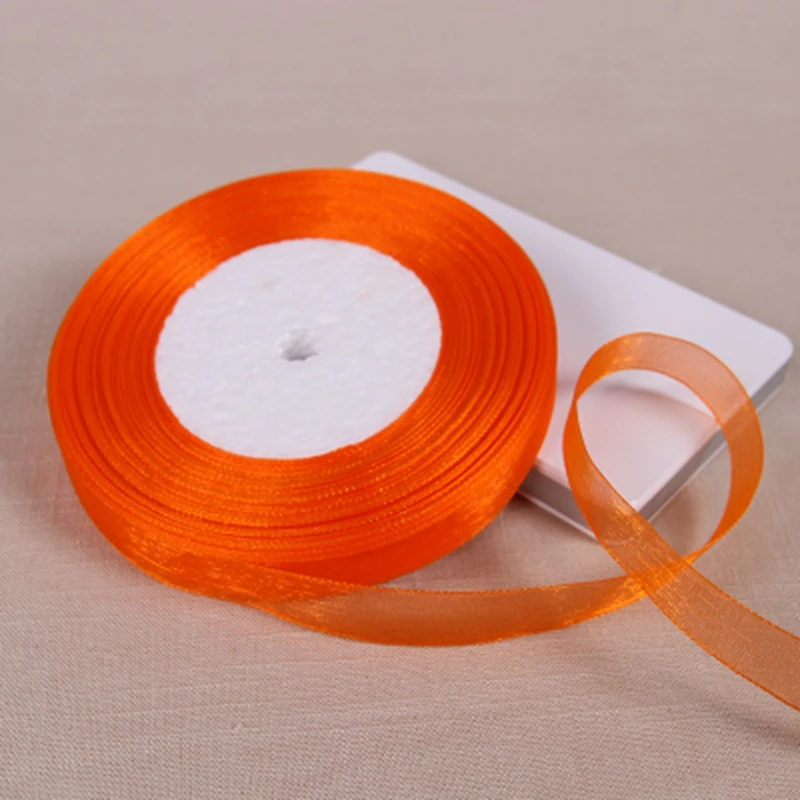 50 м Высокое Качество 1/2 &quotОрганза лента для подарка и коробка упаковки волосы