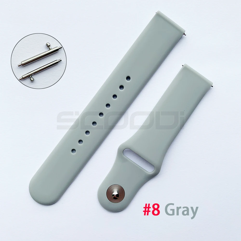 20 мм силиконовый мягкий ремешок для Xiaomi Huami Amazfit Bip BIT Lite Молодежные умные часы носимые наручные браслет Amazfit спортивный ремешок для часов - Цвет: Gray