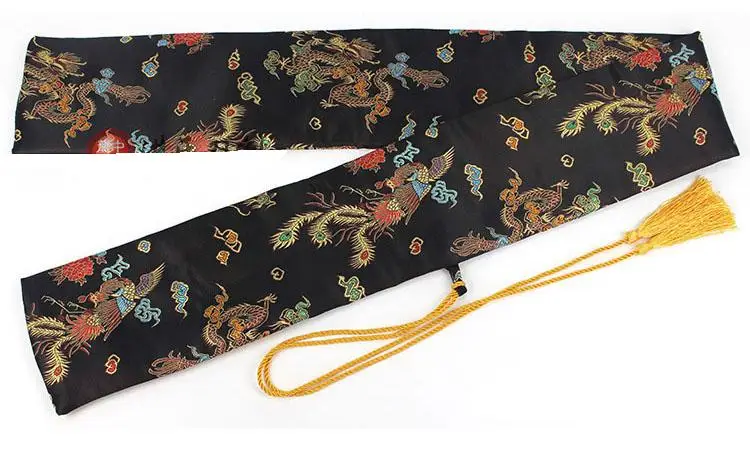 

Nice Soft And Delicate Silk Sword Bag Fitting For Japanese Samurai Sword Katana Black Dragon & Phoenix Design