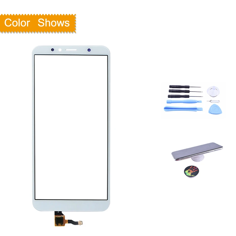 white with gift Сенсорный экран для huawei Y6 PRIME ATU-L31 сенсорный экран Y6 Сенсорная панель дигитайзер Переднее стекло Внешний объектив 5,7" - Цвет: white with gift
