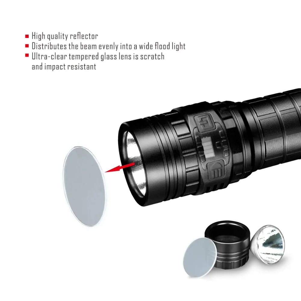 IMALENT DN70 перезаряжаемый фонарик OLED экран макс. 3800lm дальность луча 325 м уличный с 26650