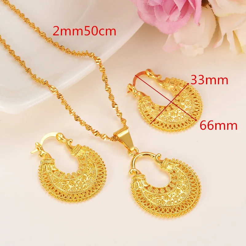 _ 2017 Новый нигерийский набор ювелирных изделий среднего размера с золотыми