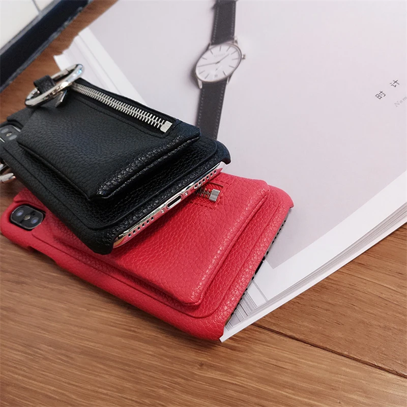 

Luxury Brand PU Leather Zipper Wallet Case for iPhone X XR XS XS Max Lady style Leather case for iPhone 6 6s 7 8 plus cover