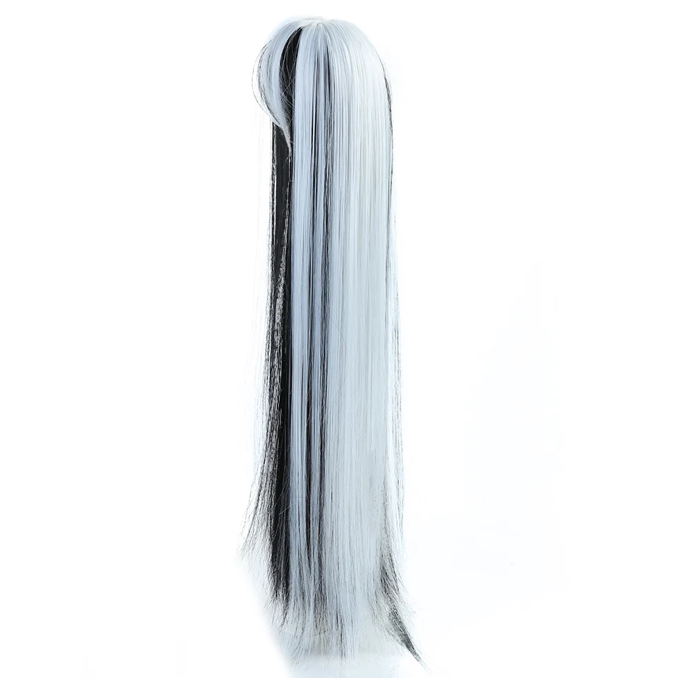 Парик Bybrana BJD для 3/1, 4/1, 6/1, высокотемпературное волокно для девочек и мальчиков, черно-белые градиентные прямые волосы, куклы
