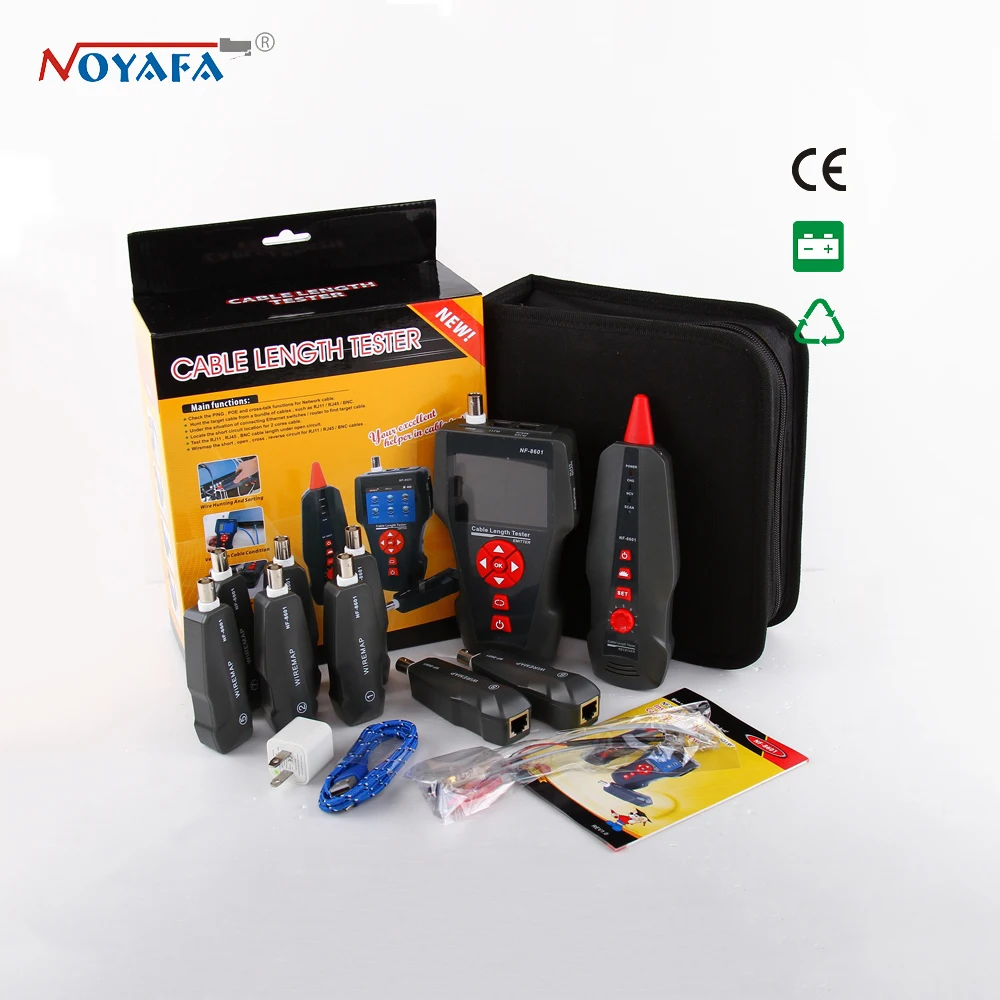 Noyafa NF 8601W Многофункциональный ЖК тестер сетевого кабеля для RJ45 RJ11 BNC