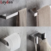 leyden 304 stainless steel 4pcs bathroom accessories set single towel bar robe hook toilet paper holder bath hardware sets