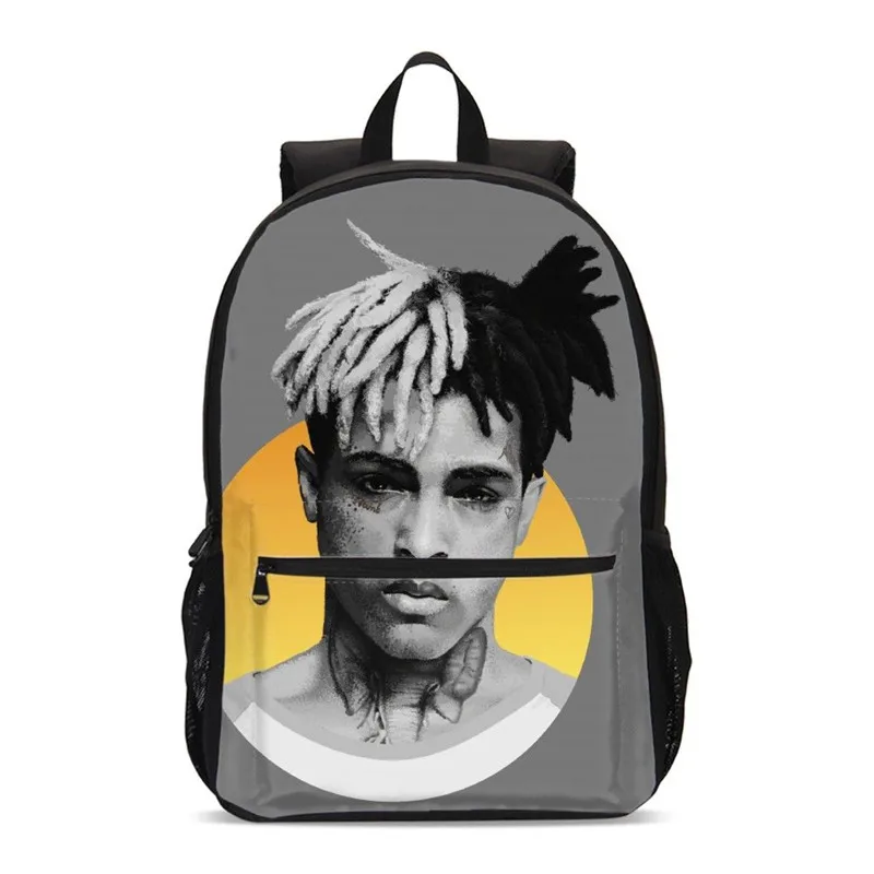 Раппер Xxxtentacion рюкзак детские школьные сумки для подростков мальчиков Молодежные вместительные сумки-книжки Повседневный Детский рюкзак - Цвет: Черный