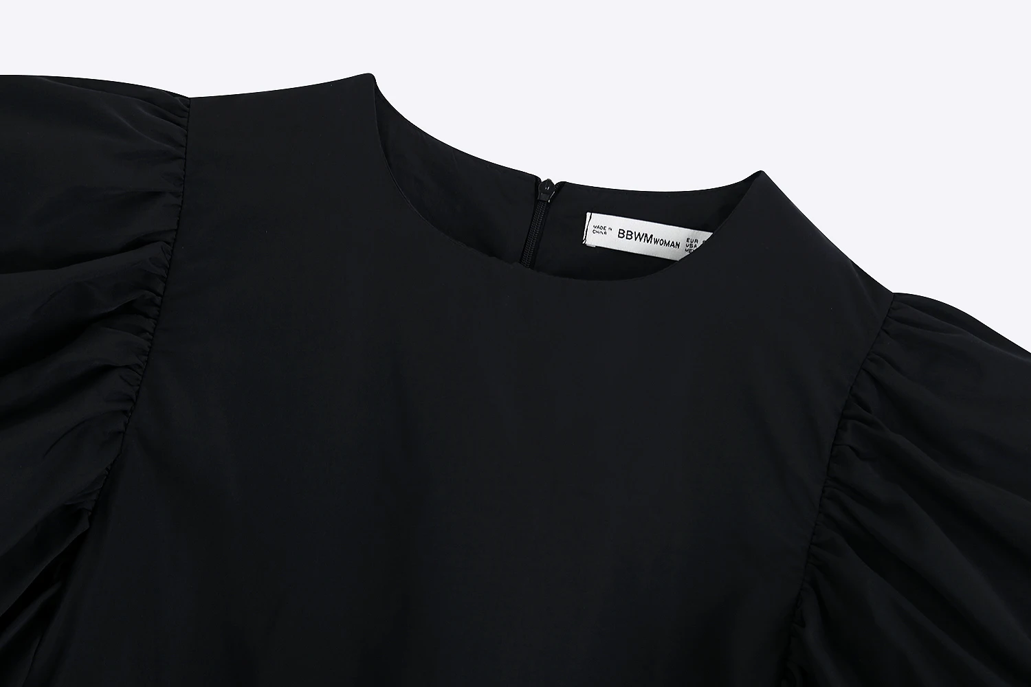 Summer New Women Blouses Black Puff Sleeve O-Neck Short Spliced Colour Collision Personality Loose Fashion Pullover Shirt