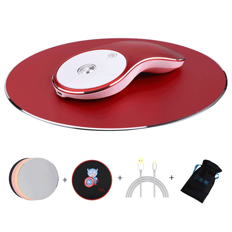 red Plus set 1600 dpi USB оптическая беспроводная компьютерная заряжаемая мышь 2,4G приемник тонкая мышь Бесшумная клавиша для ПК бизнес домашняя мышь для ноутбука - Цвет: red Plus set